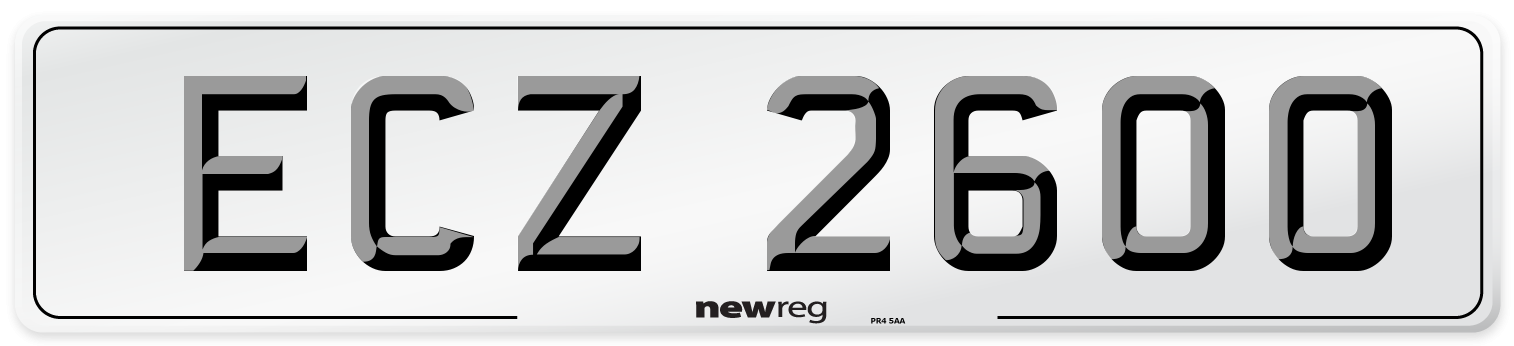 ECZ 2600 Number Plate from New Reg